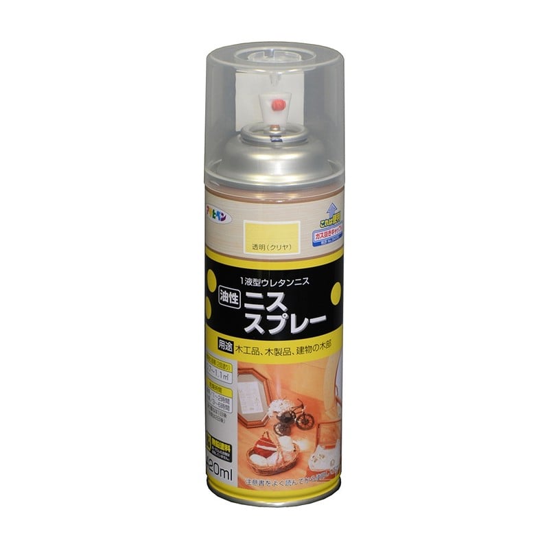 アサヒペン 9010405 ニススプレー 420mL 透明 クリヤ 1個（ご注文単位1個）【直送品】