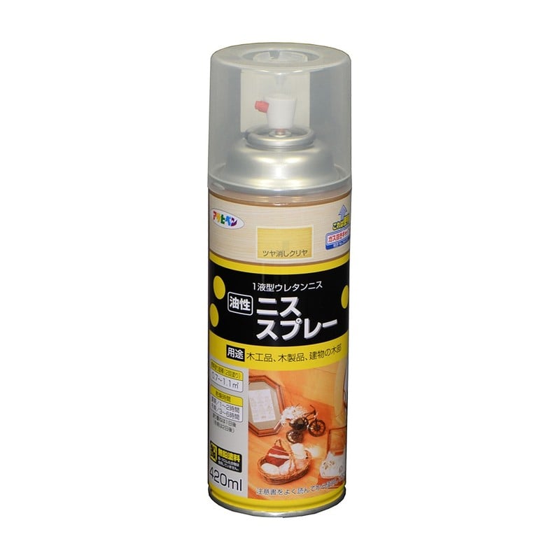 アサヒペン 9010412 ニススプレー 420mL ツヤ消しクリヤ 1個（ご注文単位1個）【直送品】