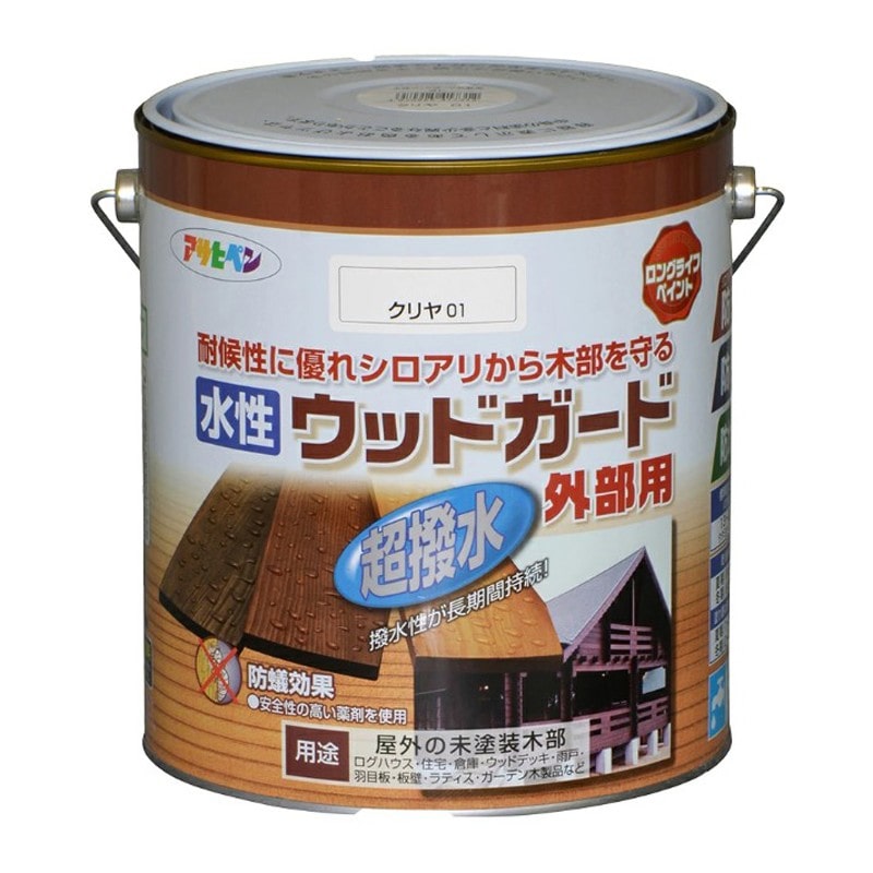 アサヒペン 9011652 水性ウッドガード外部用 3L クリヤ 1個（ご注文単位1個）【直送品】