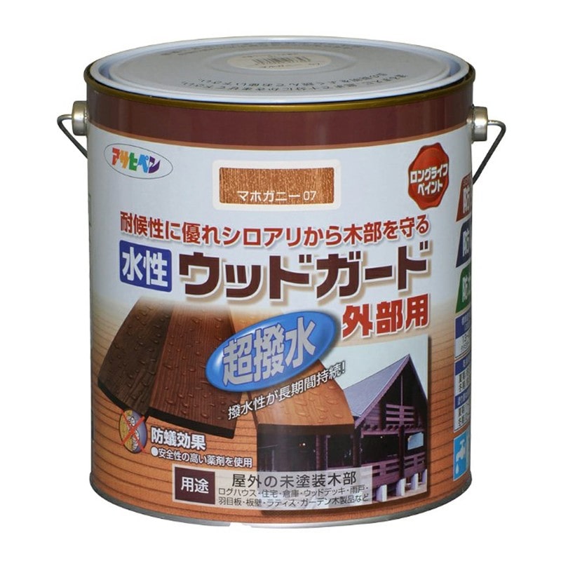 アサヒペン 9011653 水性ウッドガード外部用 3L マホガニー 1個（ご注文単位1個）【直送品】