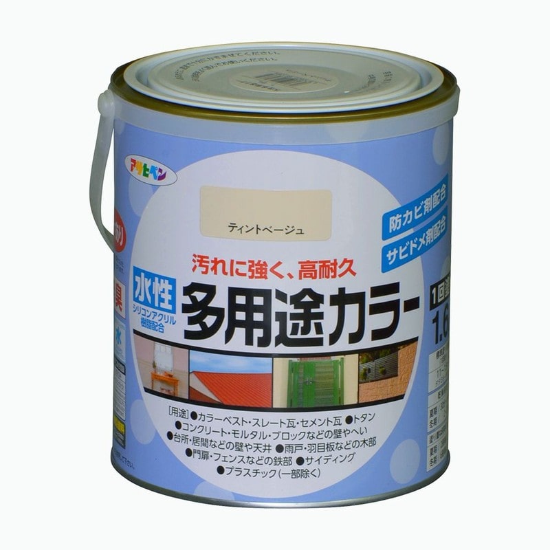 アサヒペン 9016717 水性多用途カラー 1.6L ティントベージュ 1個(ご注文単位1個)【直送品】