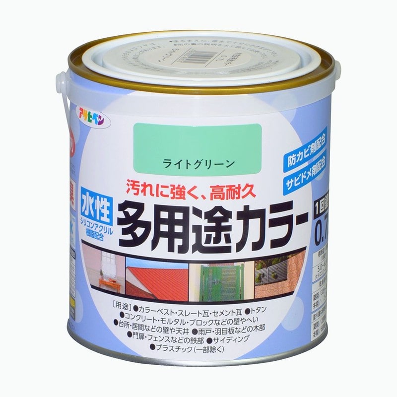 アサヒペン 9016750 水性多用途カラー 0.7L ライトグリーン 1個（ご注文単位1個）【直送品】
