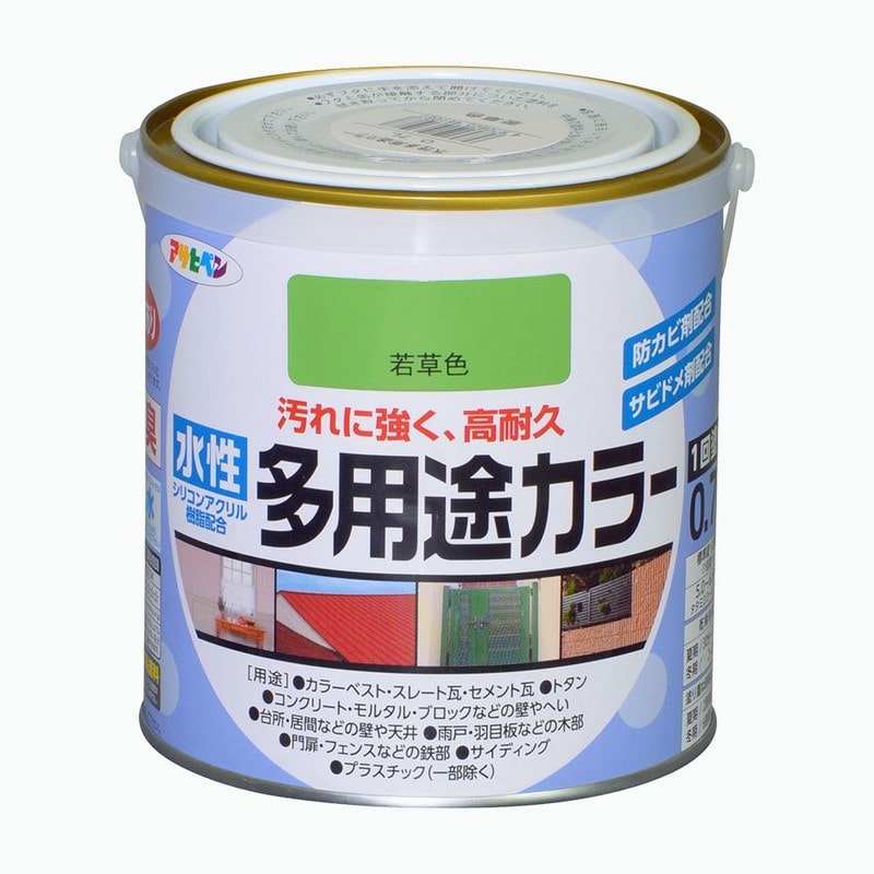 アサヒペン 9016751 水性多用途カラー 0.7L 若草色 1個（ご注文単位1個）【直送品】