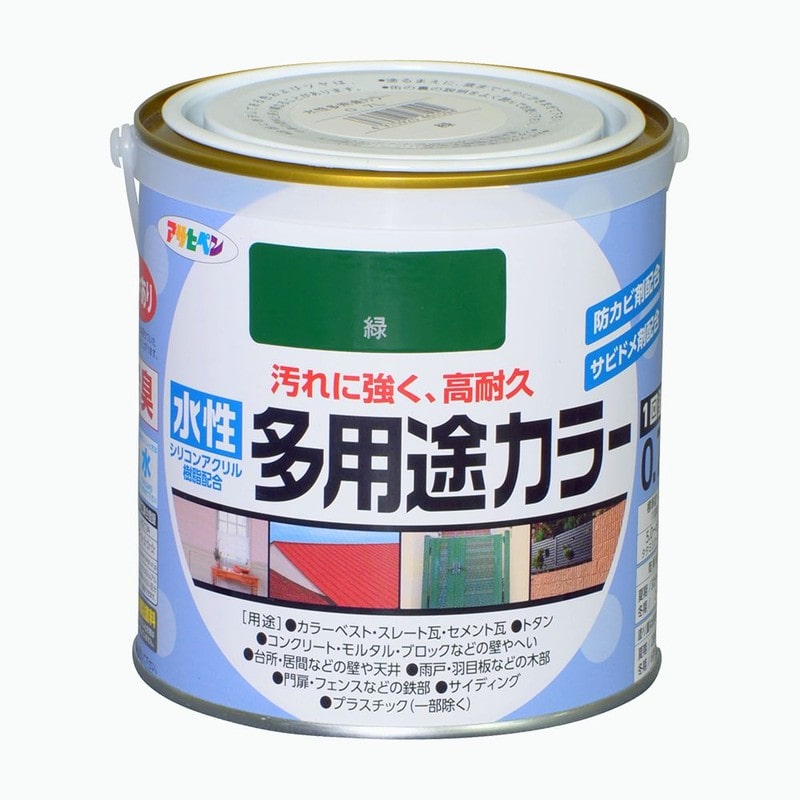 アサヒペン 9016752 水性多用途カラー 0.7L 緑 1個（ご注文単位1個）【直送品】