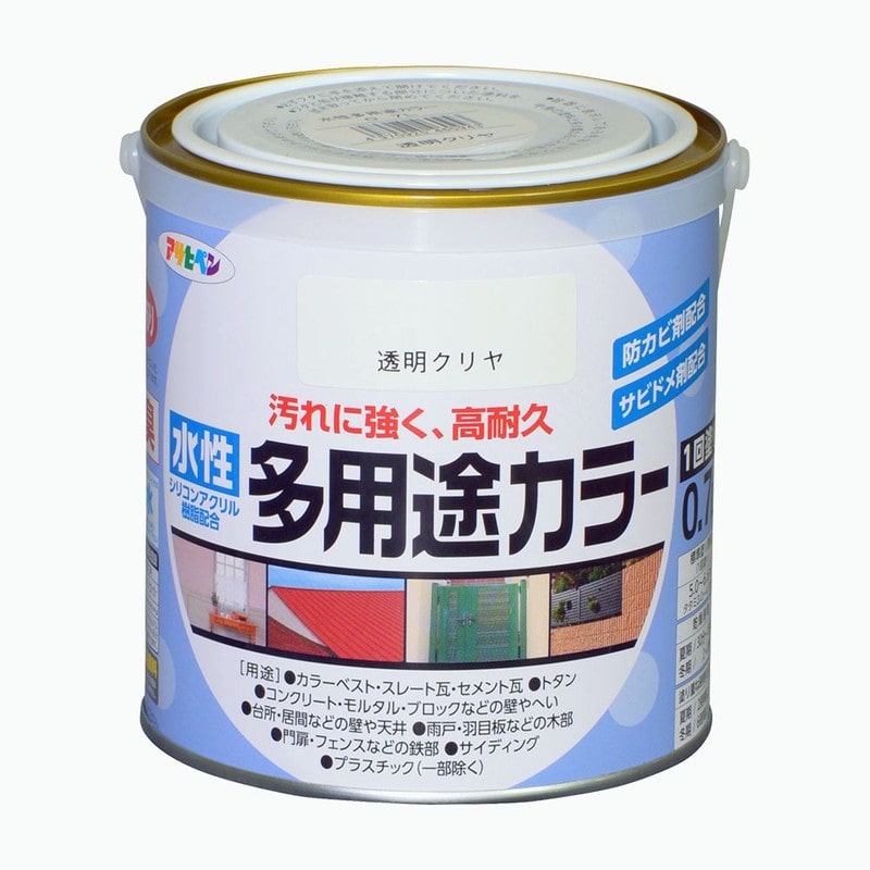 アサヒペン 9016756 水性多用途カラー 0.7L クリヤ 1個（ご注文単位1個）【直送品】