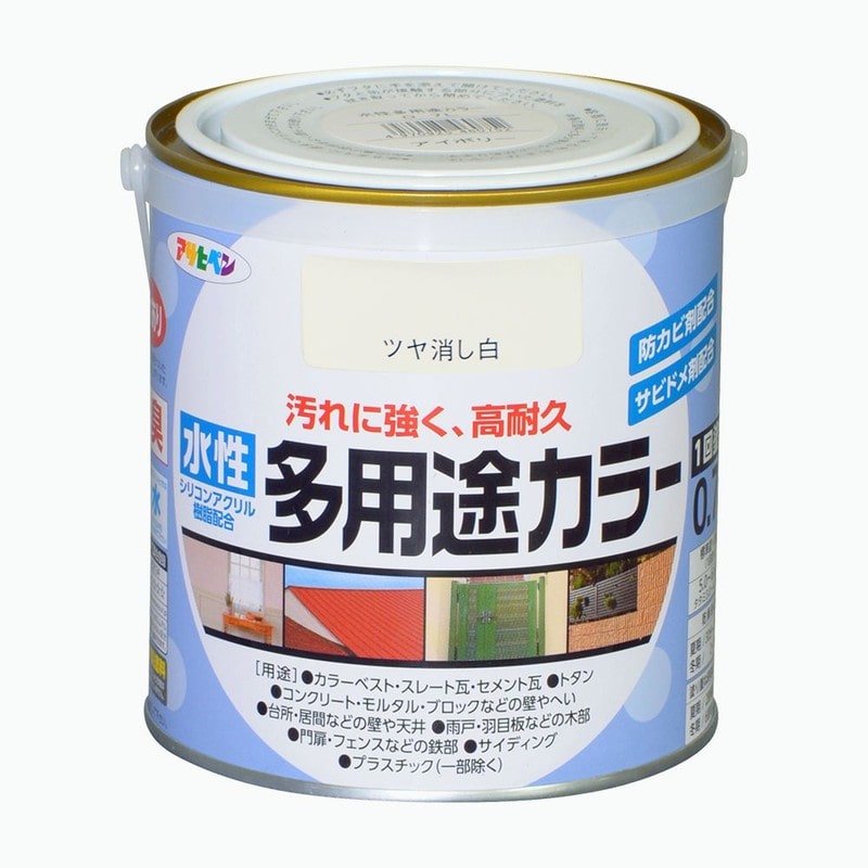 アサヒペン 9016759 水性多用途カラー 0.7L ツヤ消し白 1個（ご注文単位1個）【直送品】