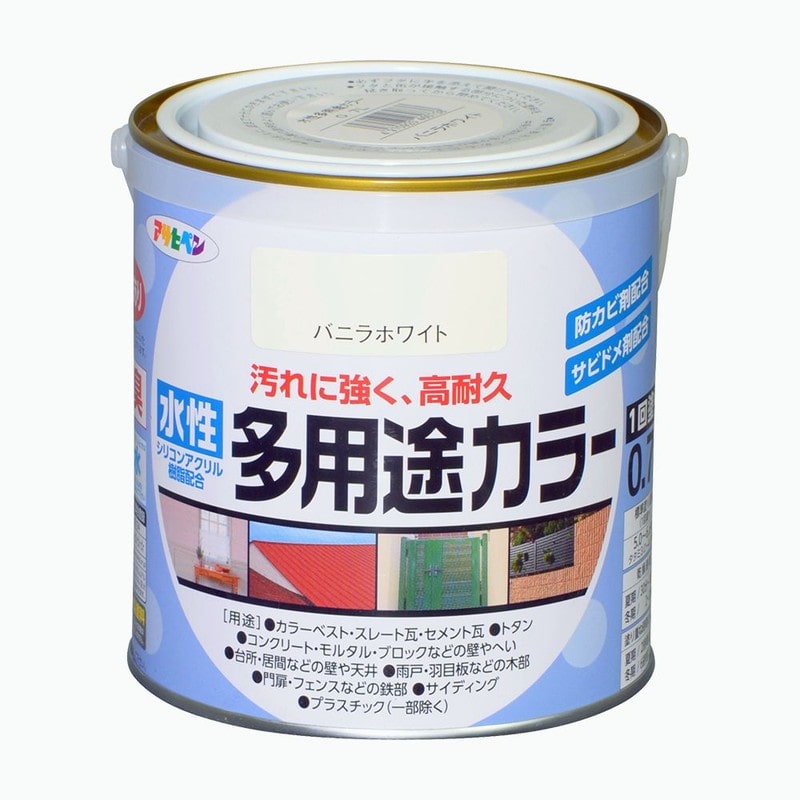 アサヒペン 9016760 水性多用途カラー 0.7L バニラホワイト 1個（ご注文単位1個）【直送品】
