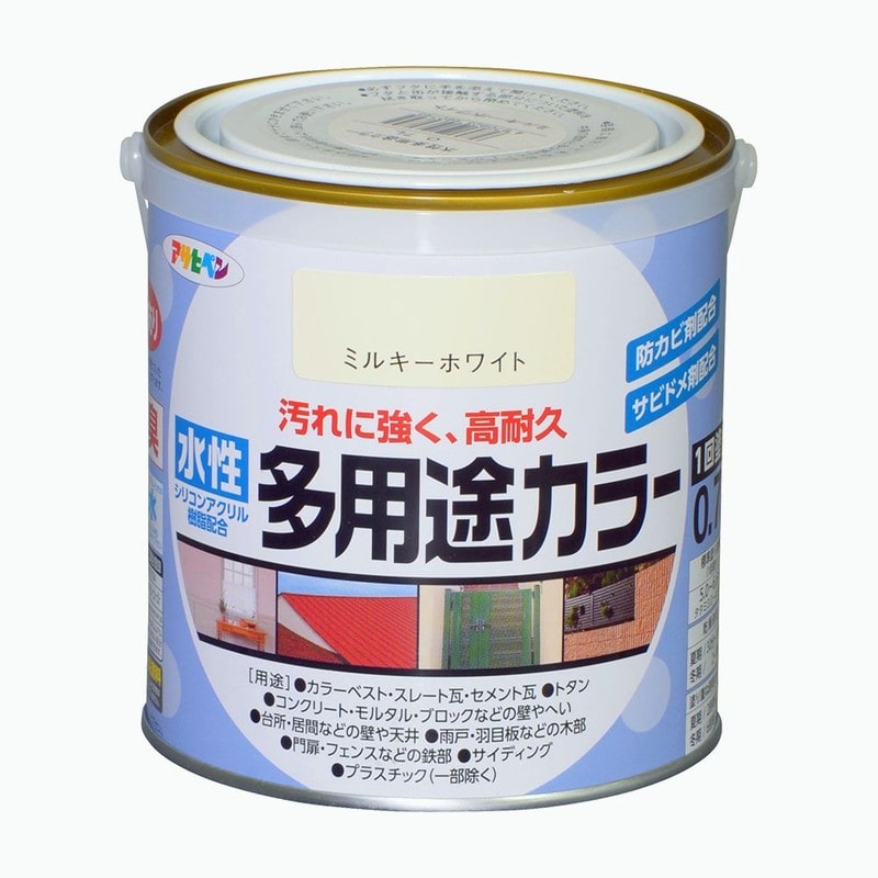 アサヒペン 9016761 水性多用途カラー 0.7L ミルキーホワイト 1個（ご注文単位1個）【直送品】