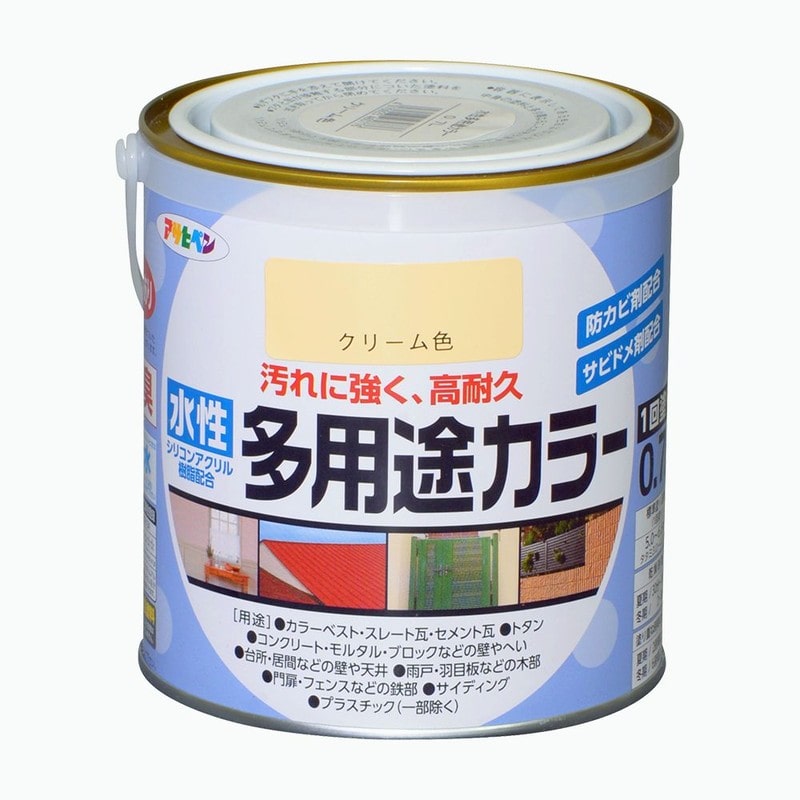 アサヒペン 9016764 水性多用途カラー 0.7L クリーム 1個（ご注文単位1個）【直送品】