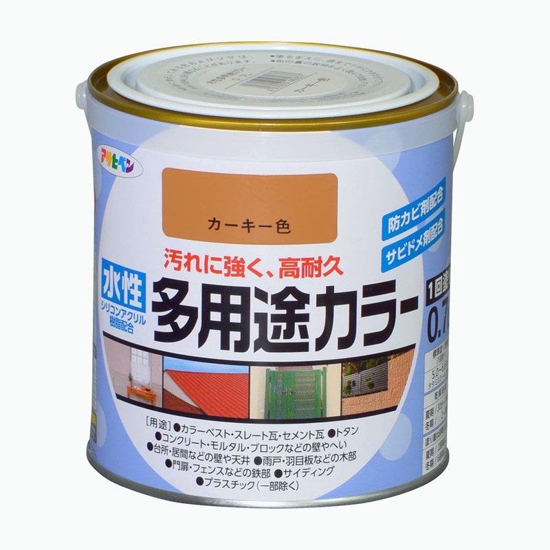 アサヒペン 9016770 水性多用途カラー 0.7L カーキー 1個（ご注文単位1個）【直送品】