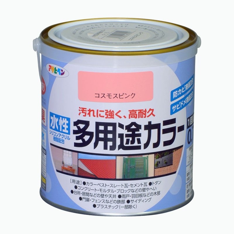 アサヒペン 9016780 水性多用途カラー 0.7L コスモスピンク 1個（ご注文単位1個）【直送品】