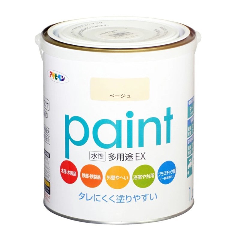 アサヒペン 9017340 水性多用途EX 1.6L ベージュ 1個（ご注文単位1個）【直送品】