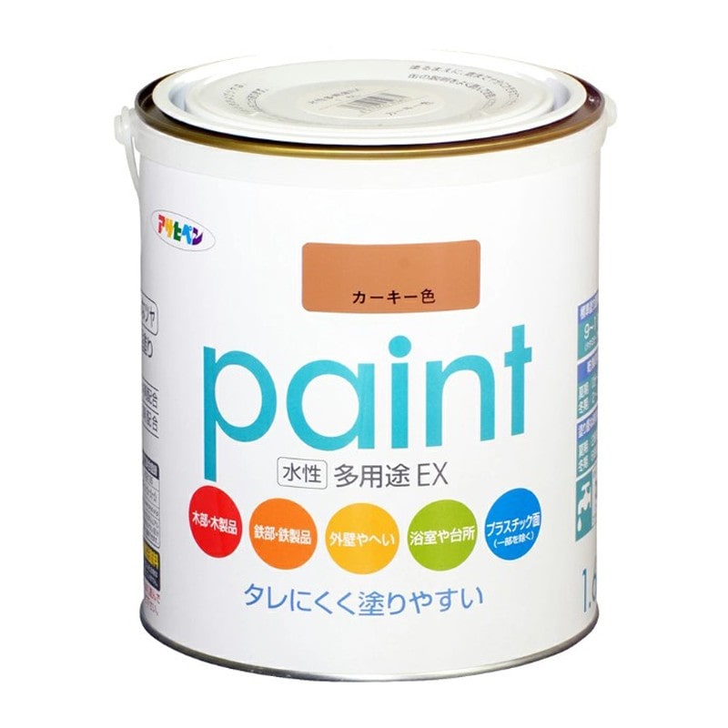 アサヒペン 9017341 水性多用途EX 1.6L カーキー色 1個（ご注文単位1個）【直送品】