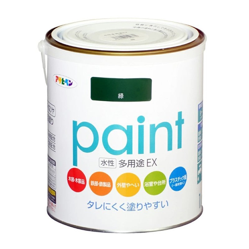 アサヒペン 9017351 水性多用途EX 1.6L 緑 1個（ご注文単位1個）【直送品】