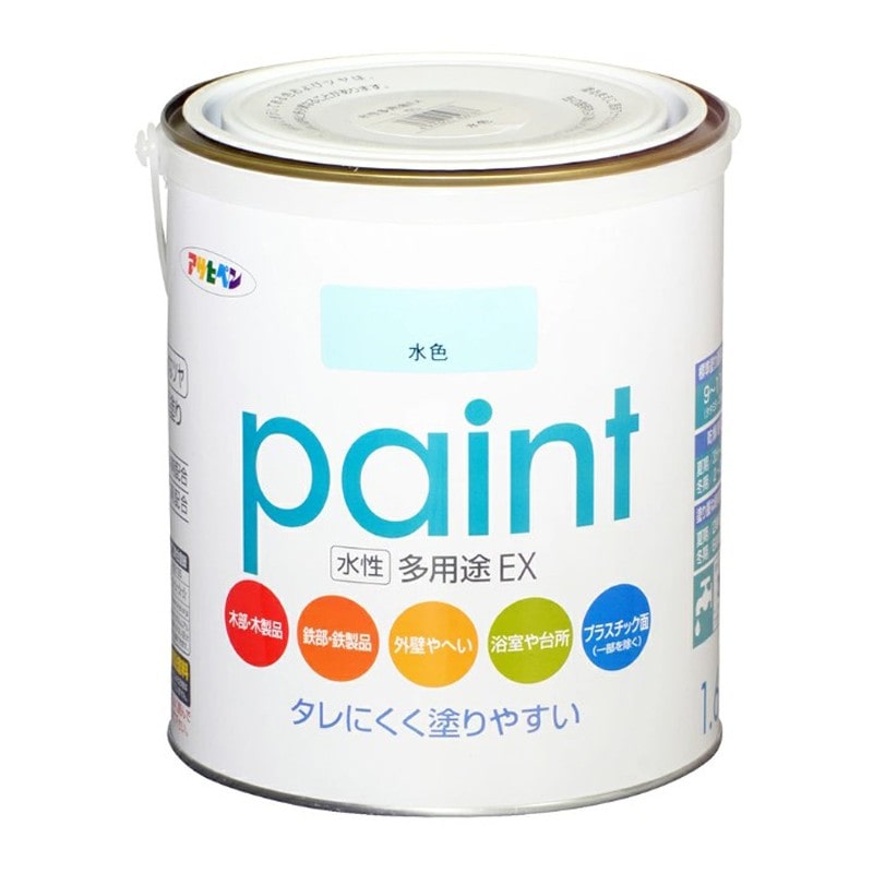 アサヒペン 9017352 水性多用途EX 1.6L 水色 1個（ご注文単位1個）【直送品】