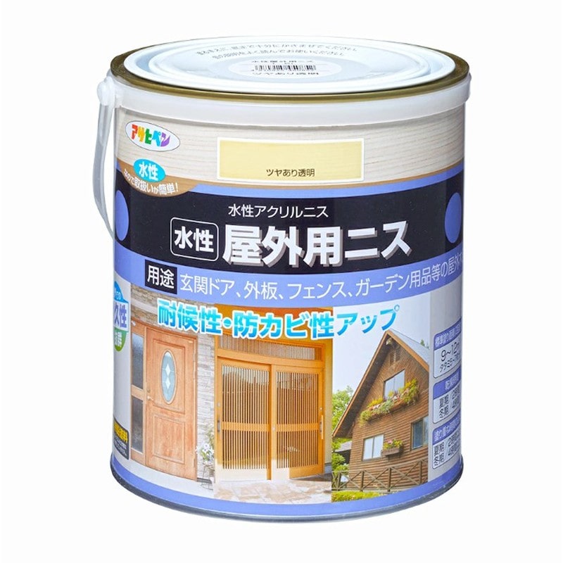 アサヒペン 9018910 AP 水性屋外用ニス 1.6L ツヤあり透明 1個（ご注文単位1個）【直送品】