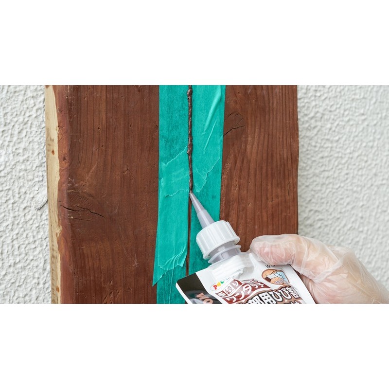 アサヒペン 9019329 ワンタッチ木部用ひび割れ補修材 200ml こげ茶 1個(ご注文単位1個)【直送品】