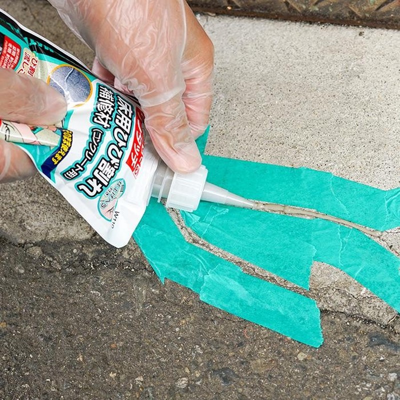 アサヒペン 9019333 ワンタッチ 床用ひび割れ補修材200ml グレー 1個(ご注文単位1個)【直送品】