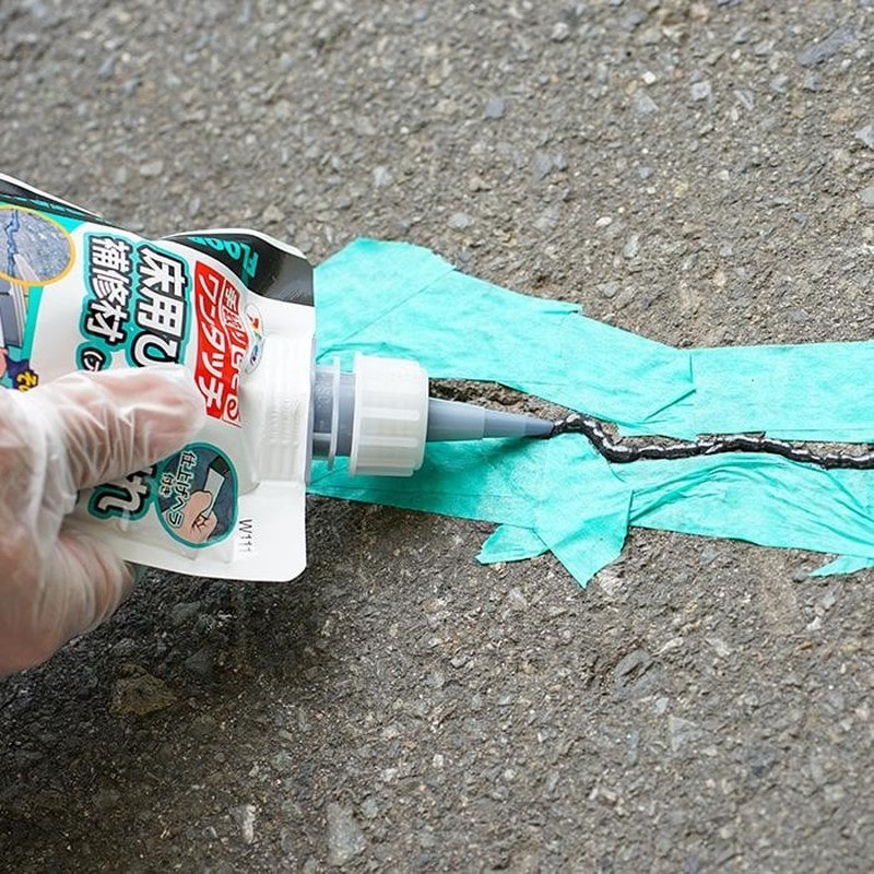 アサヒペン 9019334 ワンタッチ 床用ひび割れ補修材200ml ブラック 1個（ご注文単位1個）【直送品】