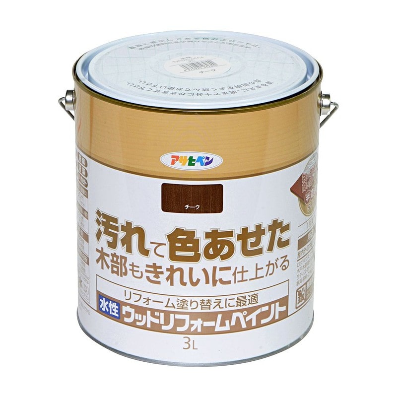 アサヒペン 9018137 水性ウッドリフォームペイント 3L チーク 1個（ご注文単位1個）【直送品】