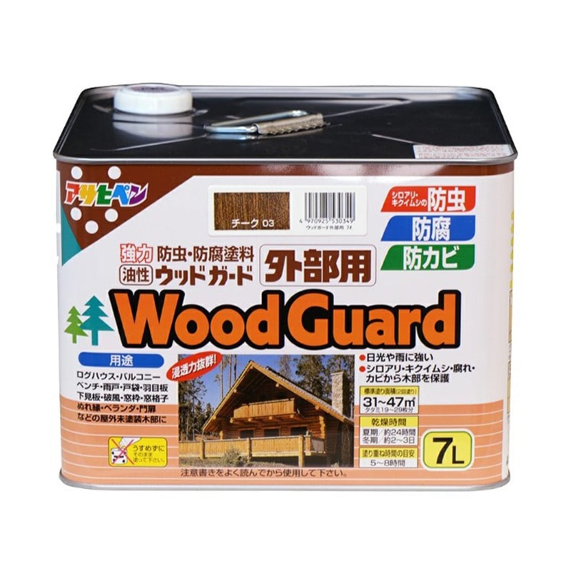アサヒペン 9011517 ウッドガード 外部用 7L チーク 1個（ご注文単位1個）【直送品】