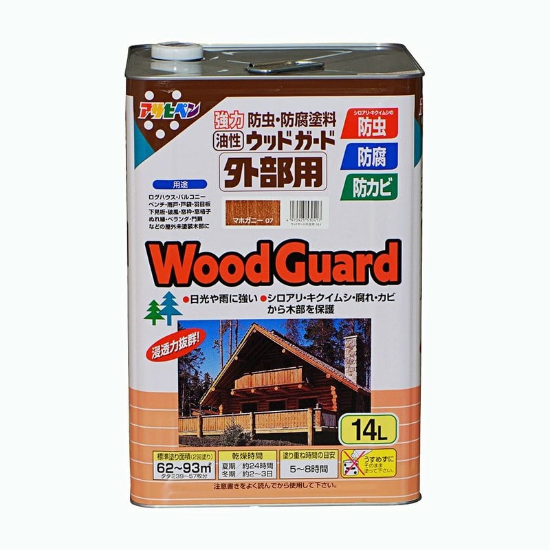 アサヒペン 900099 ウッドガード 外部用 14L マホガニー 1個（ご注文単位1個）【直送品】