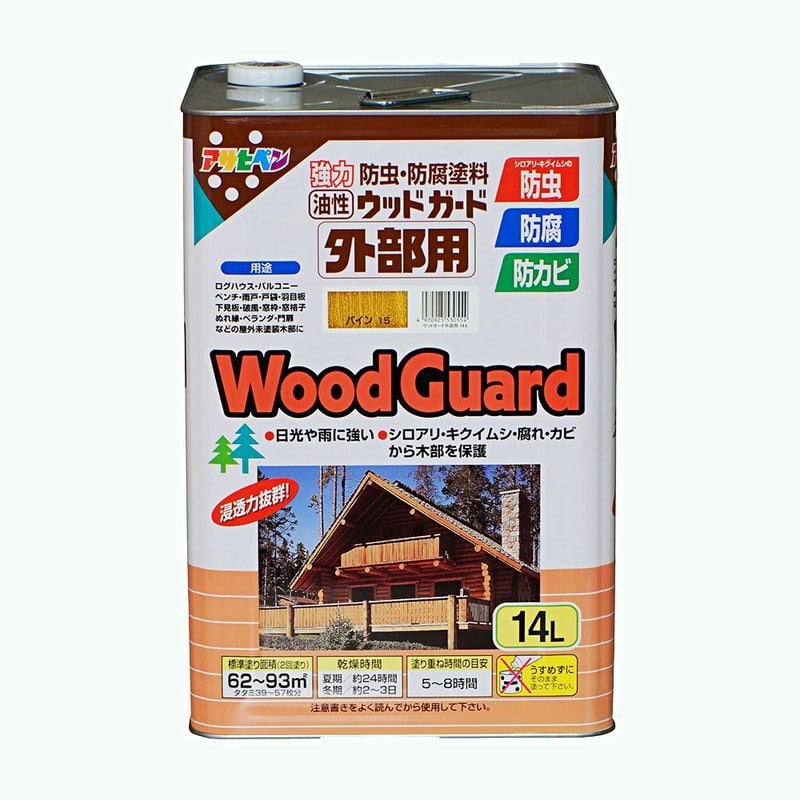 アサヒペン 9011511 ウッドガード 外部用 14L パイン 1個（ご注文単位1個）【直送品】