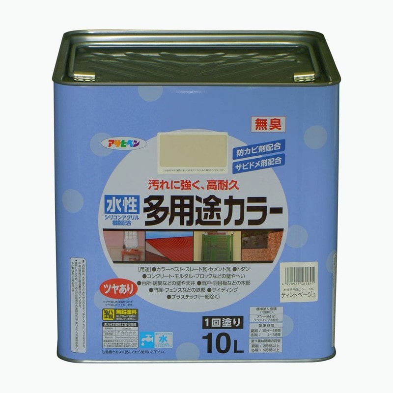 アサヒペン 9016663 水性多用途カラー 10L ティントベージュ 1個(ご注文単位1個)【直送品】