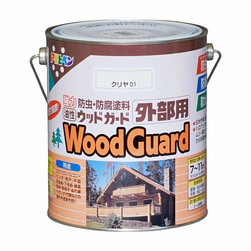 アサヒペン 9016875 ウッドガード 外部用 1.6L クリヤ 1個（ご注文単位1個）【直送品】