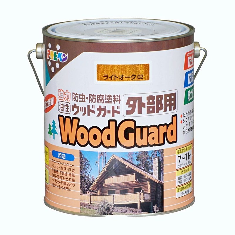 アサヒペン 9016877 ウッドガード 外部用 1.6L ライトオーク 1個(ご注文単位1個)【直送品】