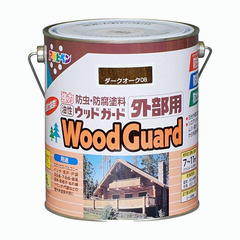 アサヒペン 9016878 ウッドガード 外部用 1.6L ダークオーク 1個(ご注文単位1個)【直送品】