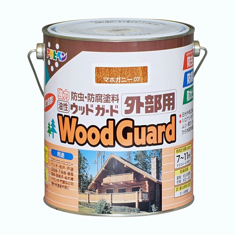 アサヒペン 9016880 ウッドガード 外部用 1.6L マホガニー 1個(ご注文単位1個)【直送品】