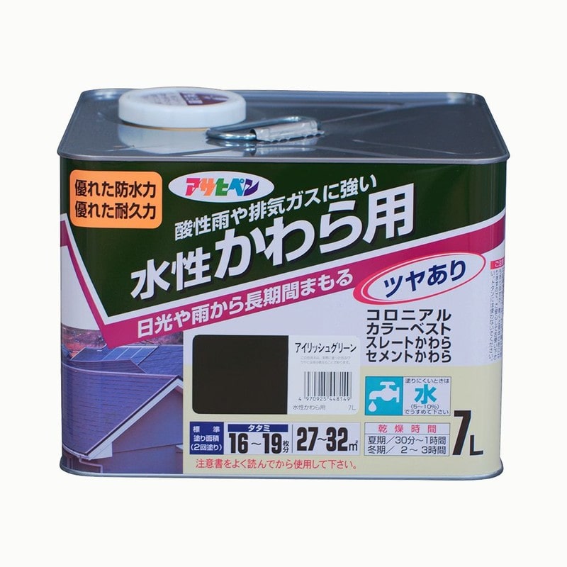 アサヒペン 9010014 水性かわら用 7L アイリッシュグリーン 1個（ご注文単位1個）【直送品】