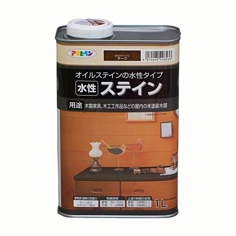アサヒペン 9010524 水性ステイン 1L チーク 1個（ご注文単位1個）【直送品】