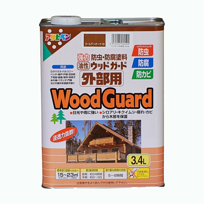 アサヒペン 9011527 ウッドガード 外部用 3.4L ゴールデンオーク 1個（ご注文単位1個）【直送品】