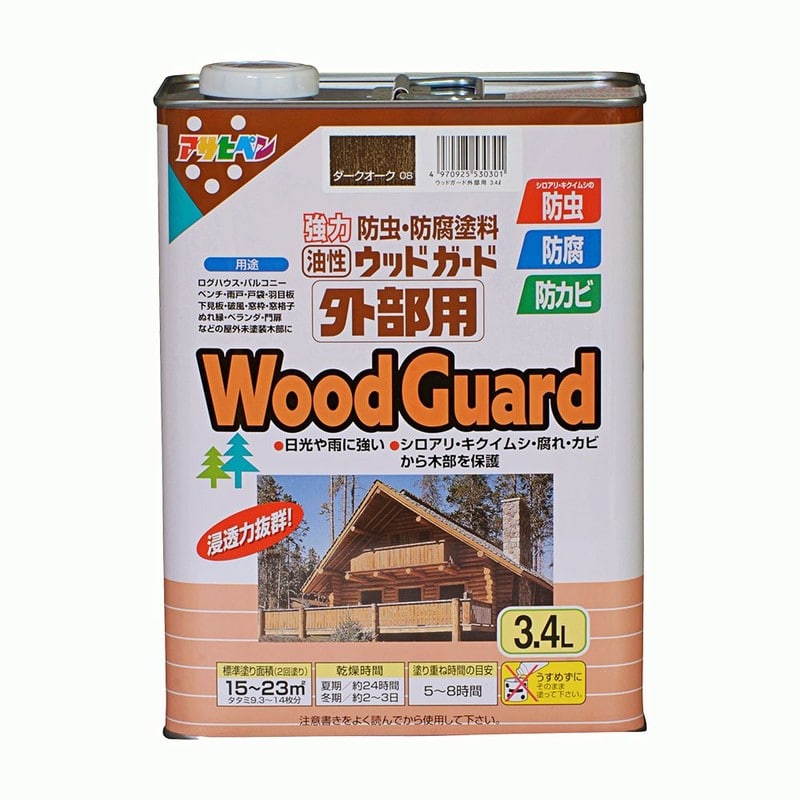 アサヒペン 9011528 ウッドガード 外部用 3.4L ダークオーク 1個（ご注文単位1個）【直送品】