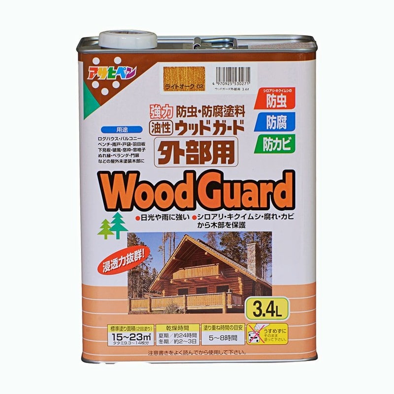 アサヒペン 9011531 ウッドガード 外部用 3.4L ライトオーク 1個（ご注文単位1個）【直送品】