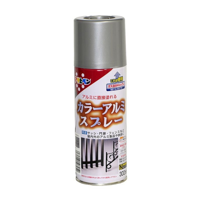 アサヒペン 901211 カラーアルミスプレー300mL シルバーメタリック 1個(ご注文単位1個)【直送品】