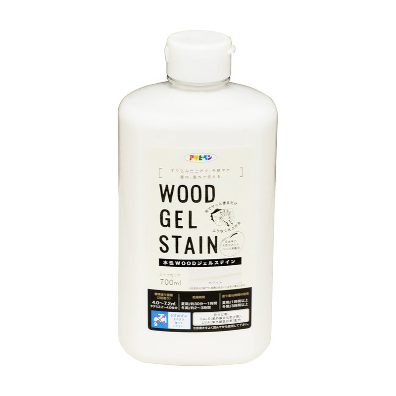 アサヒペン 9018163 水性WOODジェルステイン700ML ホワイト 1個（ご注文単位1個）【直送品】