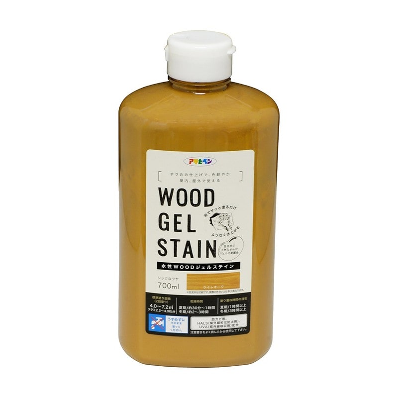 アサヒペン 9018165 水性WOODジェルステイン700ML ライトオーク 1個（ご注文単位1個）【直送品】