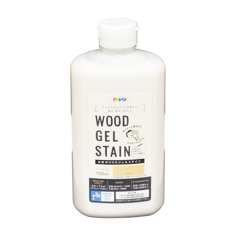 アサヒペン 9018168 水性WOODジェルステイン 700ML クリヤ 1個（ご注文単位1個）【直送品】