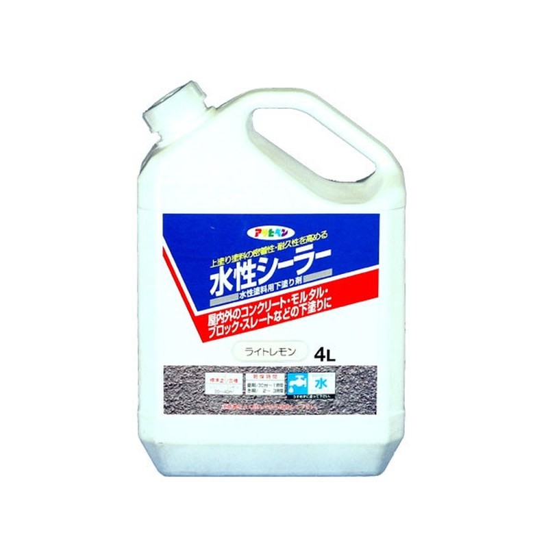 アサヒペン 9010568 水性シーラー 4L ライトレモン 1個(ご注文単位1個)【直送品】