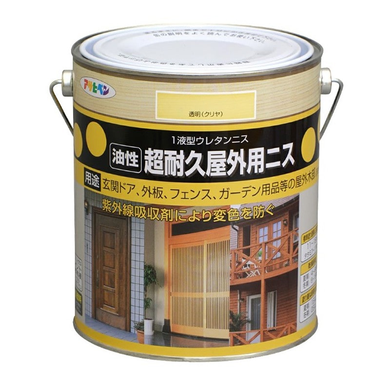 アサヒペン 9010392 超耐久屋外用ニス 1.8L 透明クリヤ 1個（ご注文単位1個）【直送品】