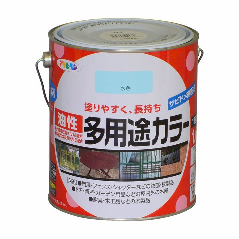 アサヒペン 9016594 油性多用途カラー 1.6L 水色 1個（ご注文単位1個）【直送品】