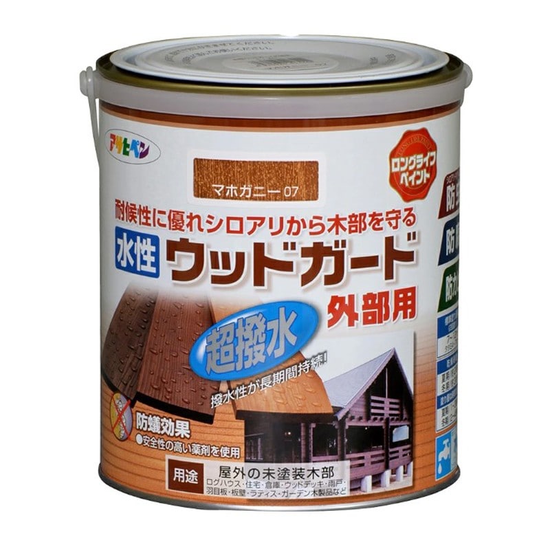 アサヒペン 9011659 水性ウッドガード外部用 1.6L マホガニー 1個（ご注文単位1個）【直送品】
