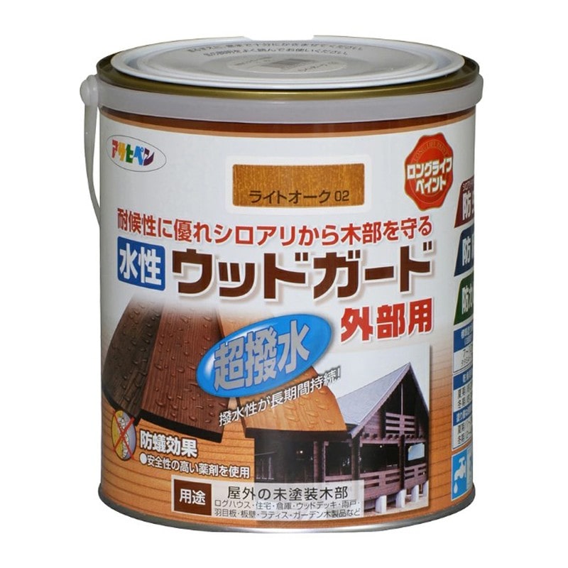 アサヒペン 9011661 水性ウッドガード外部用 1.6L ライトオーク 1個（ご注文単位1個）【直送品】