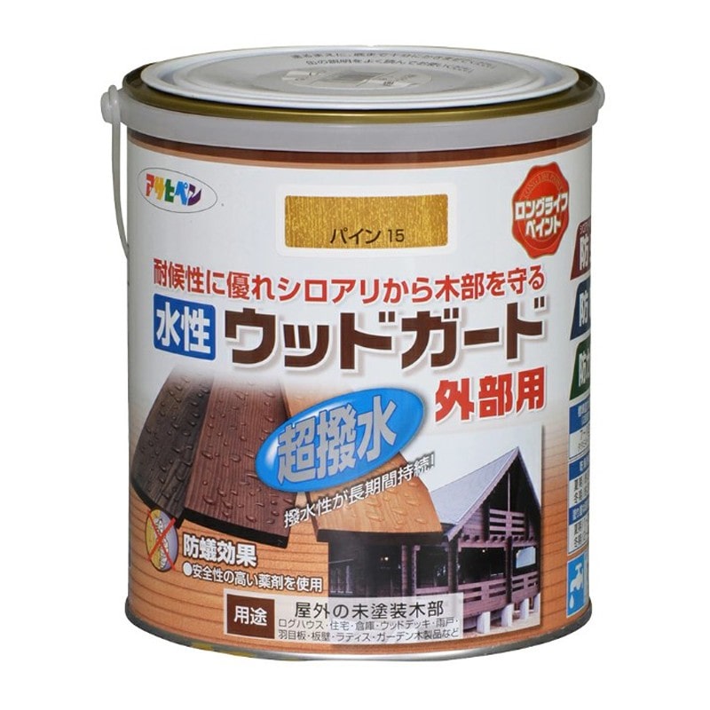アサヒペン 9011663 水性ウッドガード外部用 1.6L パイン 1個（ご注文単位1個）【直送品】