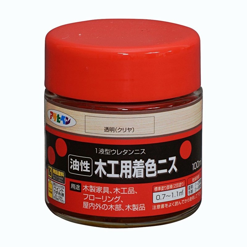 アサヒペン 901333 木工用着色ニス 100ML 透明クリヤ 1個（ご注文単位1個）【直送品】