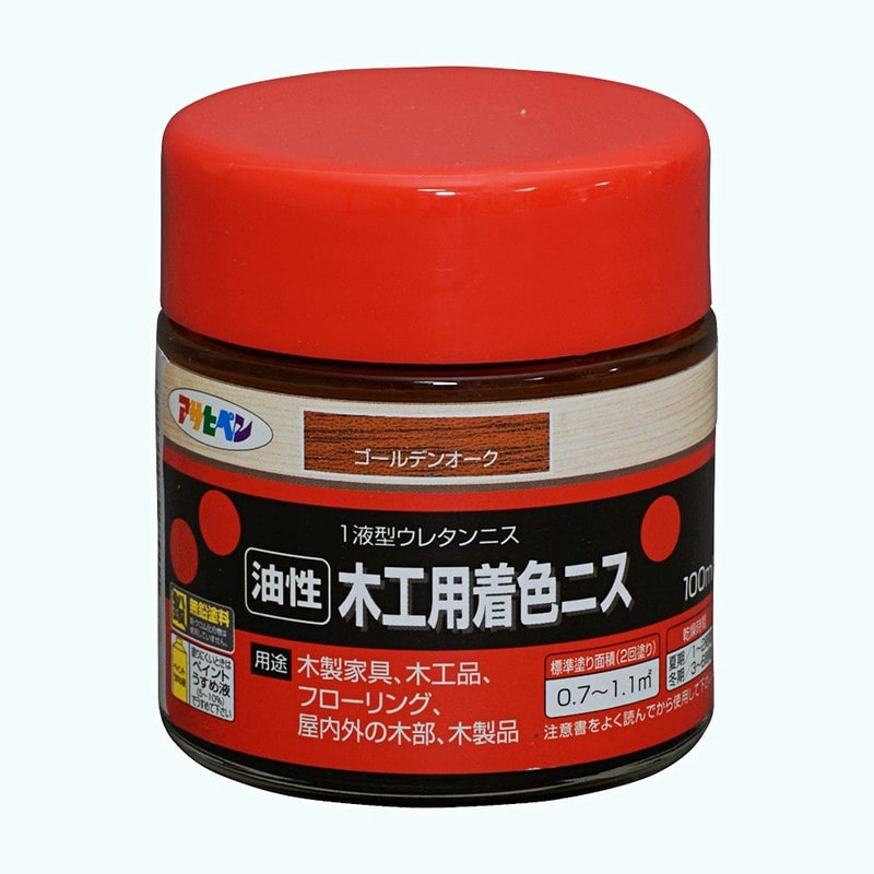 アサヒペン 901334 木工用着色ニス 100ML ゴールデンオーク 1個（ご注文単位1個）【直送品】