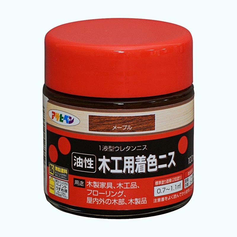 アサヒペン 901335 木工用着色ニス 100ML メープル 1個（ご注文単位1個）【直送品】